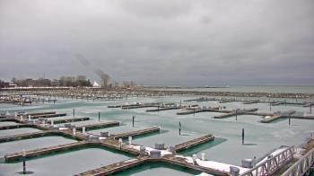 Weather camera view of Waukegan Harbor and Marina.
