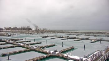 Weather camera view of Waukegan Harbor and Marina.