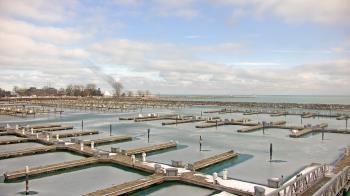 Weather camera view of Waukegan Harbor and Marina.