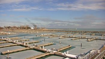 Weather camera view of Waukegan Harbor and Marina.