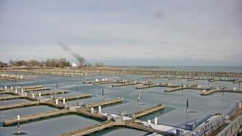 Weather camera view of Waukegan Harbor and Marina.