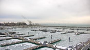 Weather camera view of Waukegan Harbor and Marina.