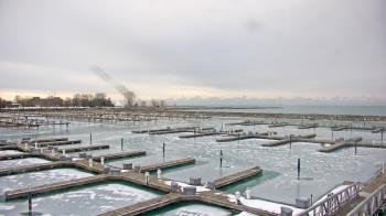 Weather camera view of Waukegan Harbor and Marina.