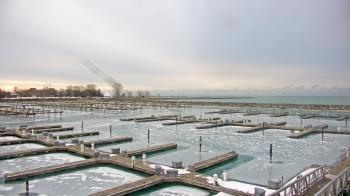Weather camera view of Waukegan Harbor and Marina.