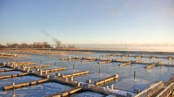 Weather camera view of Waukegan Harbor and Marina.
