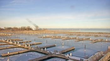 Weather camera view of Waukegan Harbor and Marina.