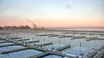 Weather camera view of Waukegan Harbor and Marina.