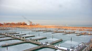 Weather camera view of Waukegan Harbor and Marina.