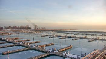 Weather camera view of Waukegan Harbor and Marina.