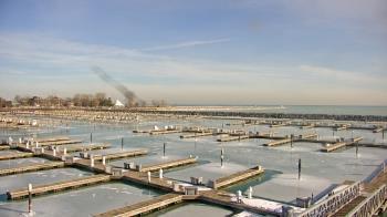 Weather camera view of Waukegan Harbor and Marina.