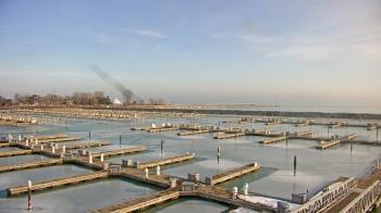 Weather camera view of Waukegan Harbor and Marina.