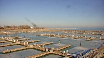 Weather camera view of Waukegan Harbor and Marina.