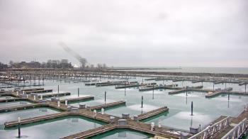 Weather camera view of Waukegan Harbor and Marina.