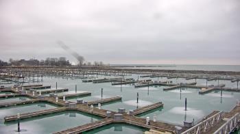 Weather camera view of Waukegan Harbor and Marina.