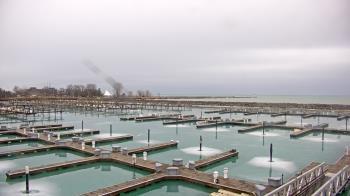 Weather camera view of Waukegan Harbor and Marina.