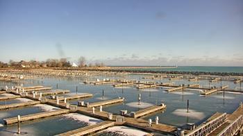 Weather camera view of Waukegan Harbor and Marina.