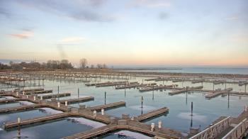 Weather camera view of Waukegan Harbor and Marina.