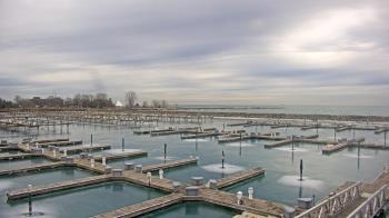 Weather camera view of Waukegan Harbor and Marina.