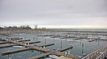 Weather camera view of Waukegan Harbor and Marina.