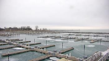 Weather camera view of Waukegan Harbor and Marina.