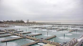 Weather camera view of Waukegan Harbor and Marina.
