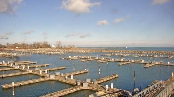 Weather camera view of Waukegan Harbor and Marina.