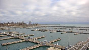 Weather camera view of Waukegan Harbor and Marina.