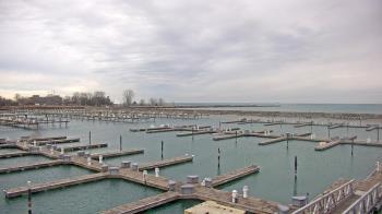 Weather camera view of Waukegan Harbor and Marina.