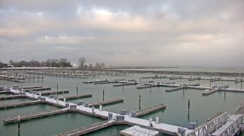 Weather camera view of Waukegan Harbor and Marina.