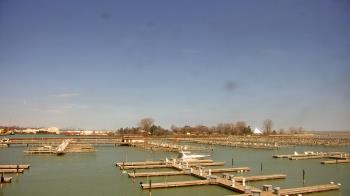 Weather camera view of Waukegan Harbor and Marina.