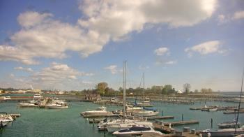 Weather camera view of Waukegan Harbor and Marina.