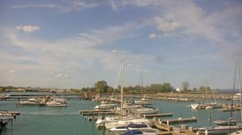 Weather camera view of Waukegan Harbor and Marina.