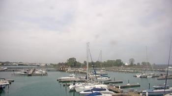 Weather camera view of Waukegan Harbor and Marina.