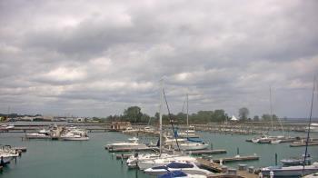 Weather camera view of Waukegan Harbor and Marina.