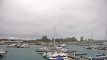 Weather camera view of Waukegan Harbor and Marina.
