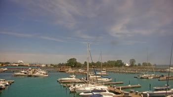 Weather camera view of Waukegan Harbor and Marina.