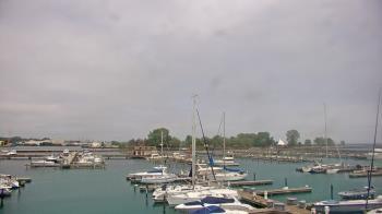 Weather camera view of Waukegan Harbor and Marina.