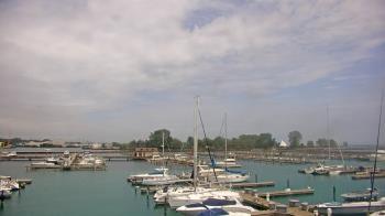 Weather camera view of Waukegan Harbor and Marina.