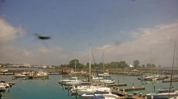 Weather camera view of Waukegan Harbor and Marina.