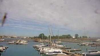 Weather camera view of Waukegan Harbor and Marina.