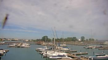 Weather camera view of Waukegan Harbor and Marina.