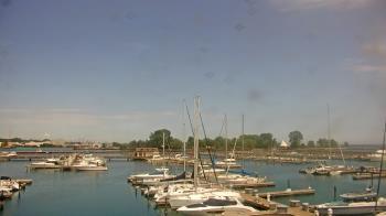 Weather camera view of Waukegan Harbor and Marina.