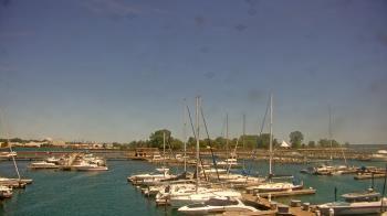 Weather camera view of Waukegan Harbor and Marina.