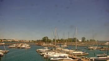 Weather camera view of Waukegan Harbor and Marina.