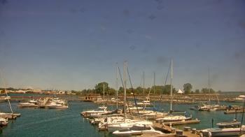 Weather camera view of Waukegan Harbor and Marina.