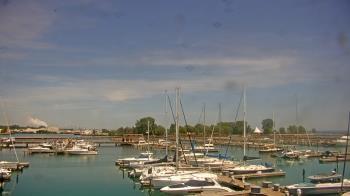 Weather camera view of Waukegan Harbor and Marina.