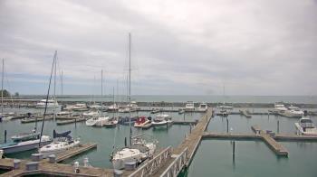 Weather camera view of Waukegan Harbor and Marina.