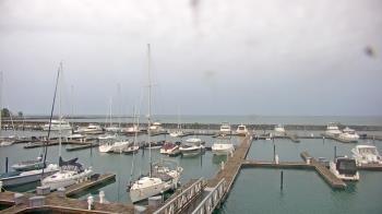 Weather camera view of Waukegan Harbor and Marina.