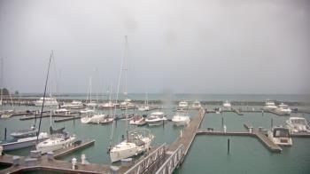 Weather camera view of Waukegan Harbor and Marina.