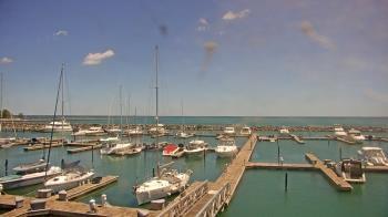 Weather camera view of Waukegan Harbor and Marina.